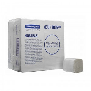 Туалетная бумага листовая Kimberly-Clark 8035 HOSTESS 2-сл, 250л, 18,6х11 см,  белая, 1/32