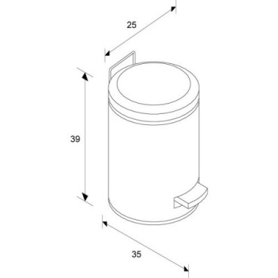 MERIDA KIM414 ведро с педалью SILENT 12 л, матовое