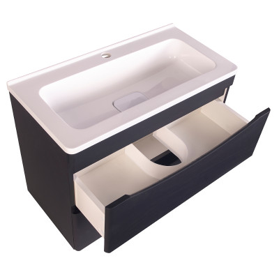 Тумба под раковину Style Line Бергамо 70 СС-00002321 подвесная черная антискрейч