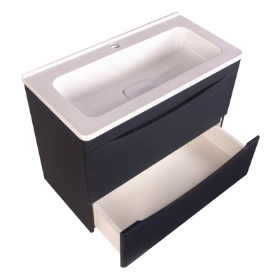 Тумба под раковину Style Line Бергамо 70 СС-00002321 подвесная черная антискрейч