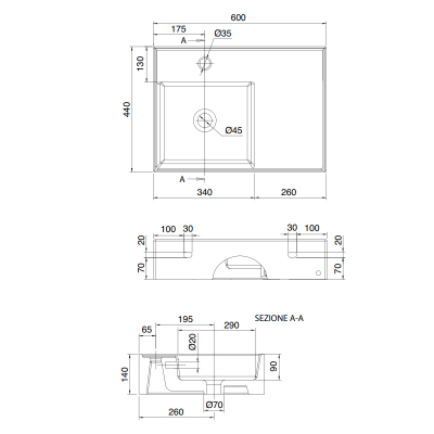 Раковина накладная Scarabeo Teorema 2.0 5114BK 60х44 см, белый