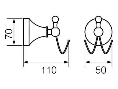 VERAGIO GIALETTA BRONZO VR.GIL-6433.BR крючок двойной, бронза
