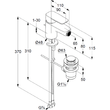 Смеситель для биде KLUDI Pure & Style хром 402160575