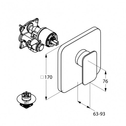 Смеситель для душа KLUDI E2 хром 496550575
