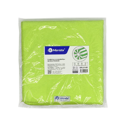 Салфетка из микрофибры MERIDA PREMIUM, зеленая (40х40 см) SRL014R