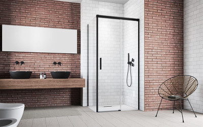 Душевая дверь Radaway Idea Black KDJ 120 R 387042-54-01R прозрачная профиль черный правая