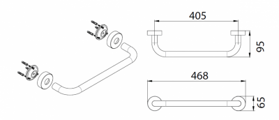 Fixen HOTEL FX-31017 поручень для ванны 40 см, хром