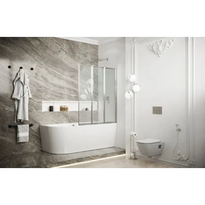 Шторка для ванны 89 см Ambassador Bath Screens 16041113 прозрачное п-ль хром