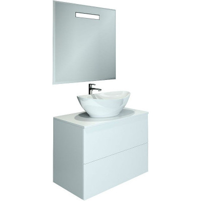 Тумба под раковину для ванной Orange Otto Ot-75TuMDF подвесная Белый глянцевый