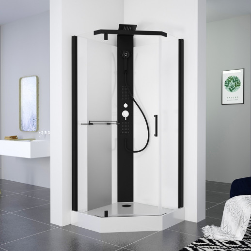 Душевая кабина Black&White Galaxy G8705 90x90 8705900 с гидромассажем форма призма