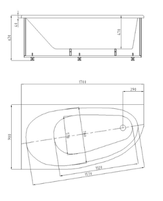 AQUATEK EFVADP170 Eco-friendly Дива акриловая ванна 170*90 см, правая