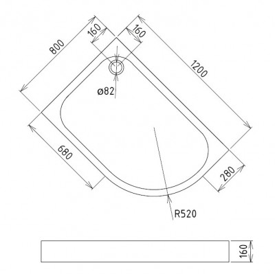 Душевой поддон Gemy ST18 L 120х80 см
