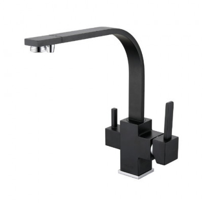 KorDi Black Line Edition  KD 2390 - D19 Black/Chrome смеситель для кухни, черный матовый