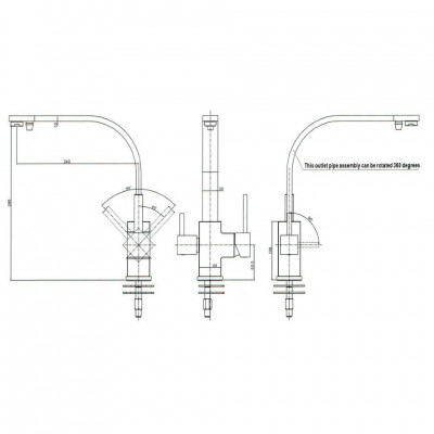 KorDi Black Line Edition  KD 2390 - D19 Black/Chrome смеситель для кухни, черный матовый