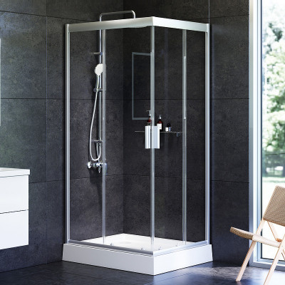 Душевой уголок AM.PM Gem 100х80 W90G-404-100280-MT прозрачный профиль хром квадратный