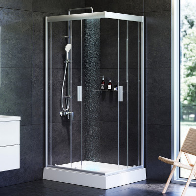 Душевой уголок AM.PM Gem 100х80 W90G-404-100280-MT прозрачный профиль хром квадратный