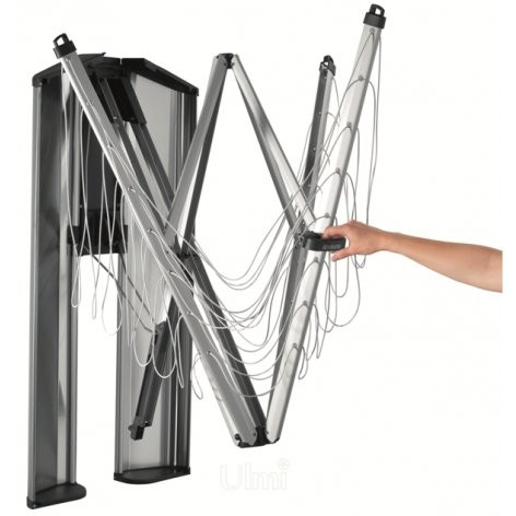 Brabantia Wallfix 475924 настенная сушилка для белья с боксом, нержавеющая сталь