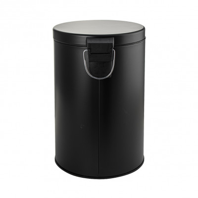 Ведро 20 л круглое с педалью, черный, с доводчиком крышки, нерж сталь марки 410, САНАКС (2420)