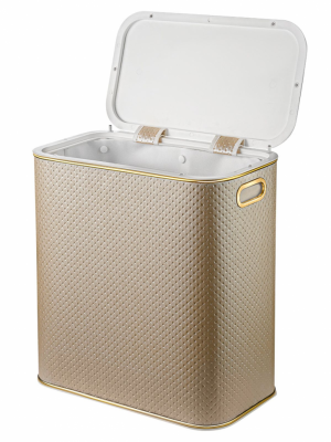 Geralis PLG-B PUNTO корзина для белья бежевая, кант золото, стандарт
