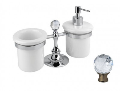 Стакан и диспенсер настольные Cezares Olimp TDT-02-M цвет бронза, ручки металл