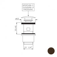 Nicolazzi 5558 DB донный клапан 1”1/4 “clic-clac”, темная бронза