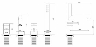Смеситель на борт ванны Abber Emotion AF8813G золото матовое