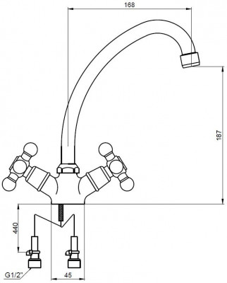 Kaiser Carlson 11062 Lux смеситель для кухни, хром
