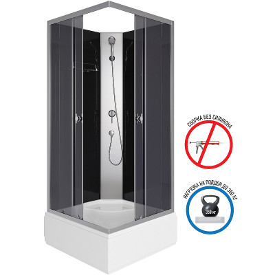 Душевая кабина Niagara Eco 90x90 E90/26Q/TN/BK квадратная