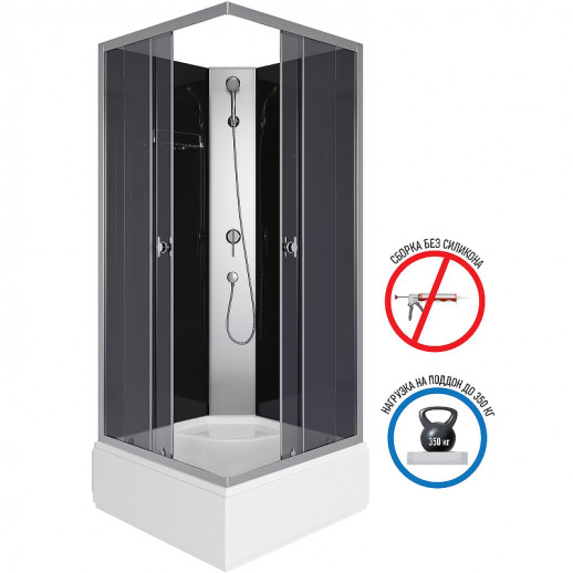 Душевая кабина Niagara Eco 90x90 E90/26Q/TN/BK квадратная