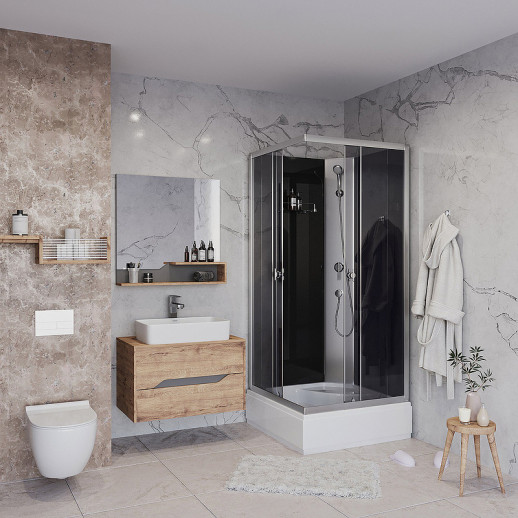 Душевая кабина Niagara Eco 90x90 E90/26Q/TN/BK квадратная