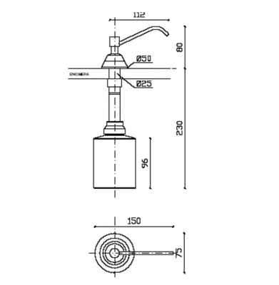Диспенсер для мыла NOFER 03100 500 мл встраиваемый, сталь/глянец
