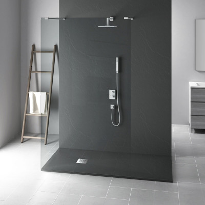 Душевой поддон Vincea искусственный камнь VST-4SR9011A 1100х900х25 антрацит прямоугольный