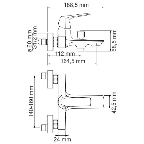 WasserKRAFT Neime 1901 смеситель для ванны, хром