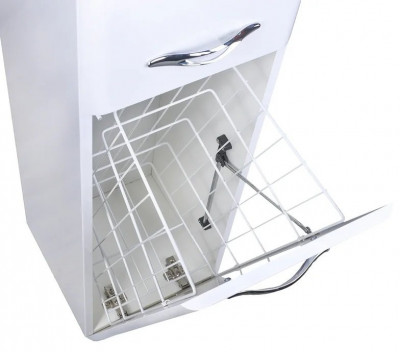 Пенал для ванной Style Line Каре 30 Люкс Plus белый с бельевой корзиной (СС-00002271)