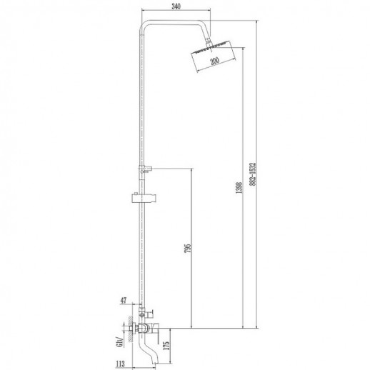 Душевая система Haiba HB24801-2 (нерж сталь)