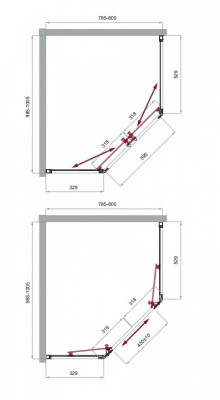 Душевой уголок Belbagno uno-195-ph-2-100/80-c-cr, стекло прозрачное