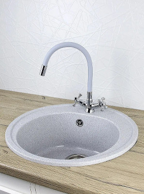 Смеситель для кухни Viko V-2768 хром серый с гибким изливом