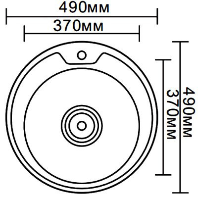 Одинарная мойка из нержавеющей стали врезная 49x49 см Ledeme L74949-6