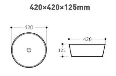 Накладная раковина Aquanet SMART-1-MB диаметром 42 см, черная матовая (273686)