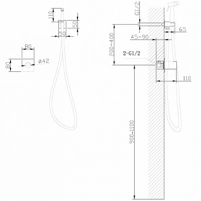 Гигиенический душ со смесителем Abber Rund AF8725 хром