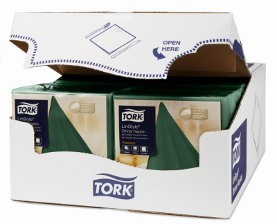Салфетки Tork LinStyle, Premium, 39х39 см, 1 сл, 50 листов, темно-зеленые