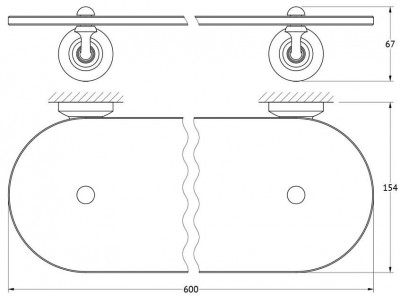 3SC Stilmar Antic Copper STI 615 полка стеклянная 60 см, античная медь
