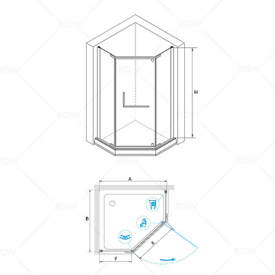 Душевой уголок RGW Passage PA-081 80х80 35088188-11 прозрачный профиль хром призма