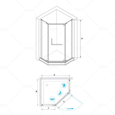 Душевой уголок RGW Passage PA-081 80х80 35088188-11 прозрачный профиль хром призма