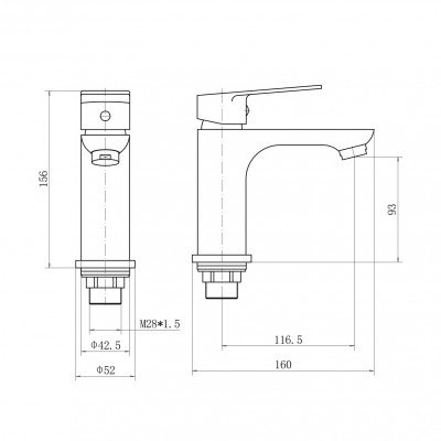 Смеситель для раковины Plstart PD10015, хром