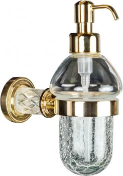 Дозатор для жидкого мыла Boheme Murano Crystal 10912-CRST-G настенный, золото