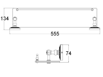 Zorg Antic AZR 15 SL полочка стеклянная, серебро/стекло