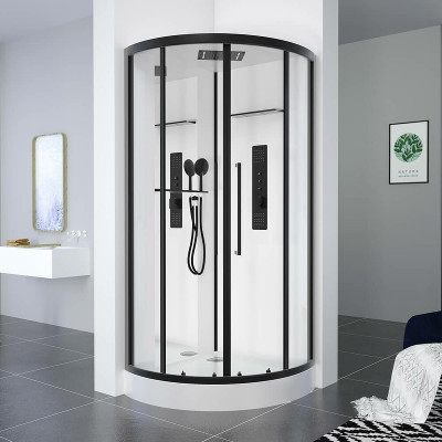 Душевая кабина Black&White Galaxy 90х90 8021000 с гидромассажем четверть круга