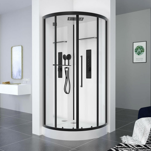 Душевая кабина Black&White Galaxy 90х90 8021000 с гидромассажем четверть круга