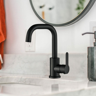 Смеситель для раковины WesnaArt Eko EKO05-250Black черный матовый однорычажный